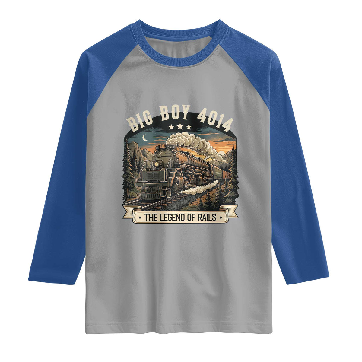 Scenic Mountain Steam Train Graphic Raglan Shirt Legend of the Rails Heritage Pride