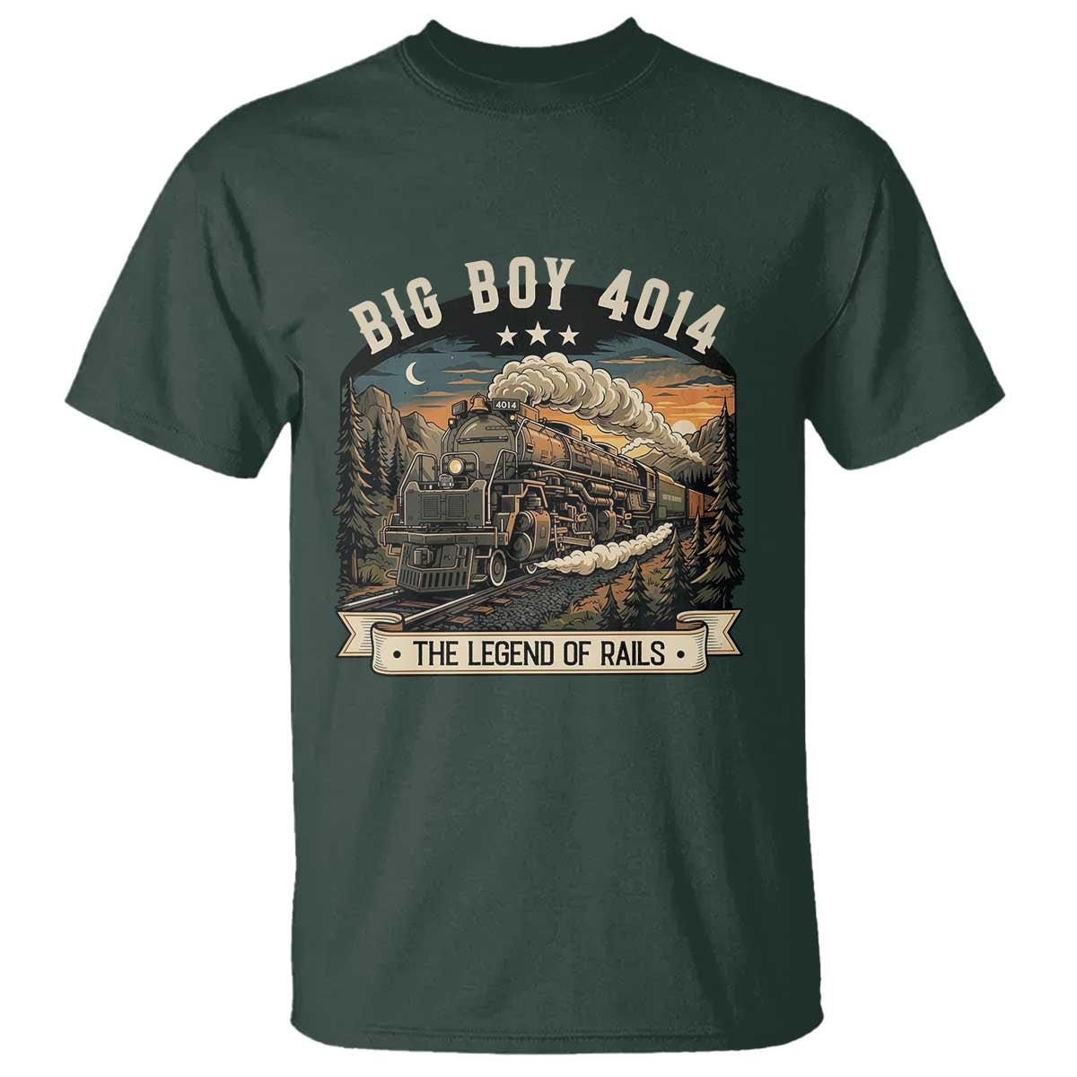 Scenic Mountain Steam Train Graphic T Shirt Legend of the Rails Heritage Pride