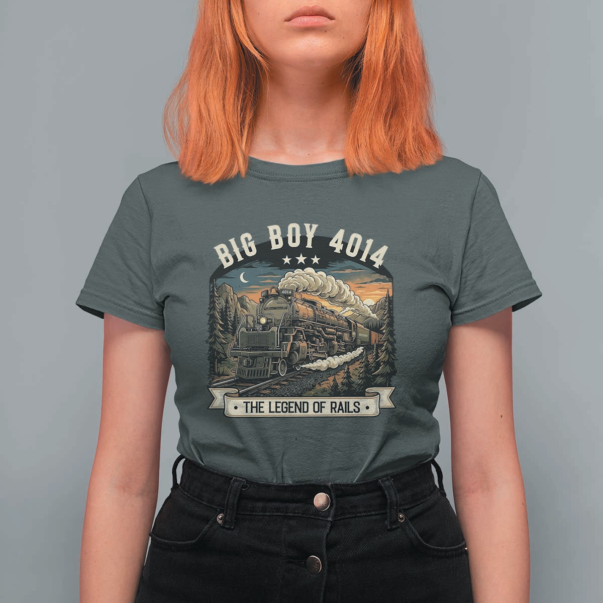 Scenic Mountain Steam Train Graphic T Shirt For Women Legend of the Rails Heritage Pride