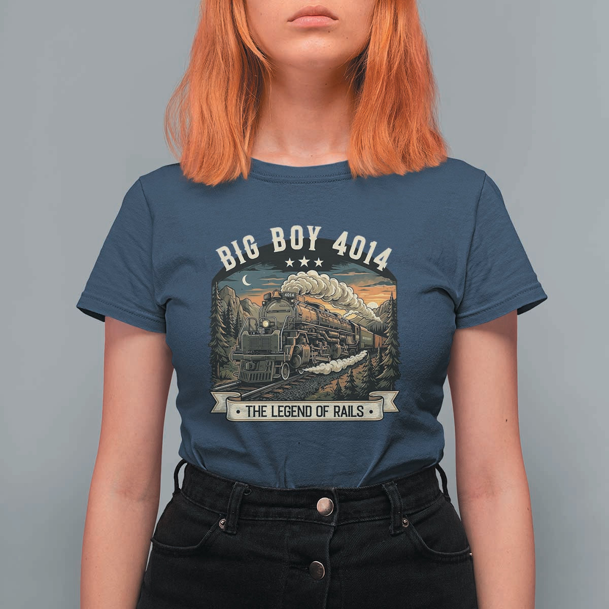 Scenic Mountain Steam Train Graphic T Shirt For Women Legend of the Rails Heritage Pride