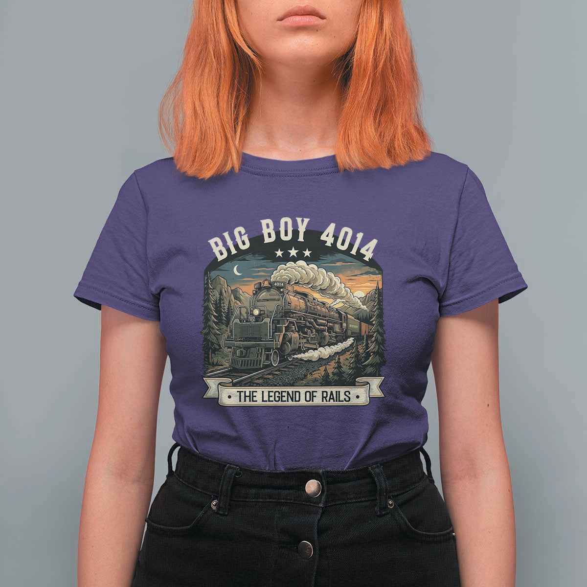 Scenic Mountain Steam Train Graphic T Shirt For Women Legend of the Rails Heritage Pride