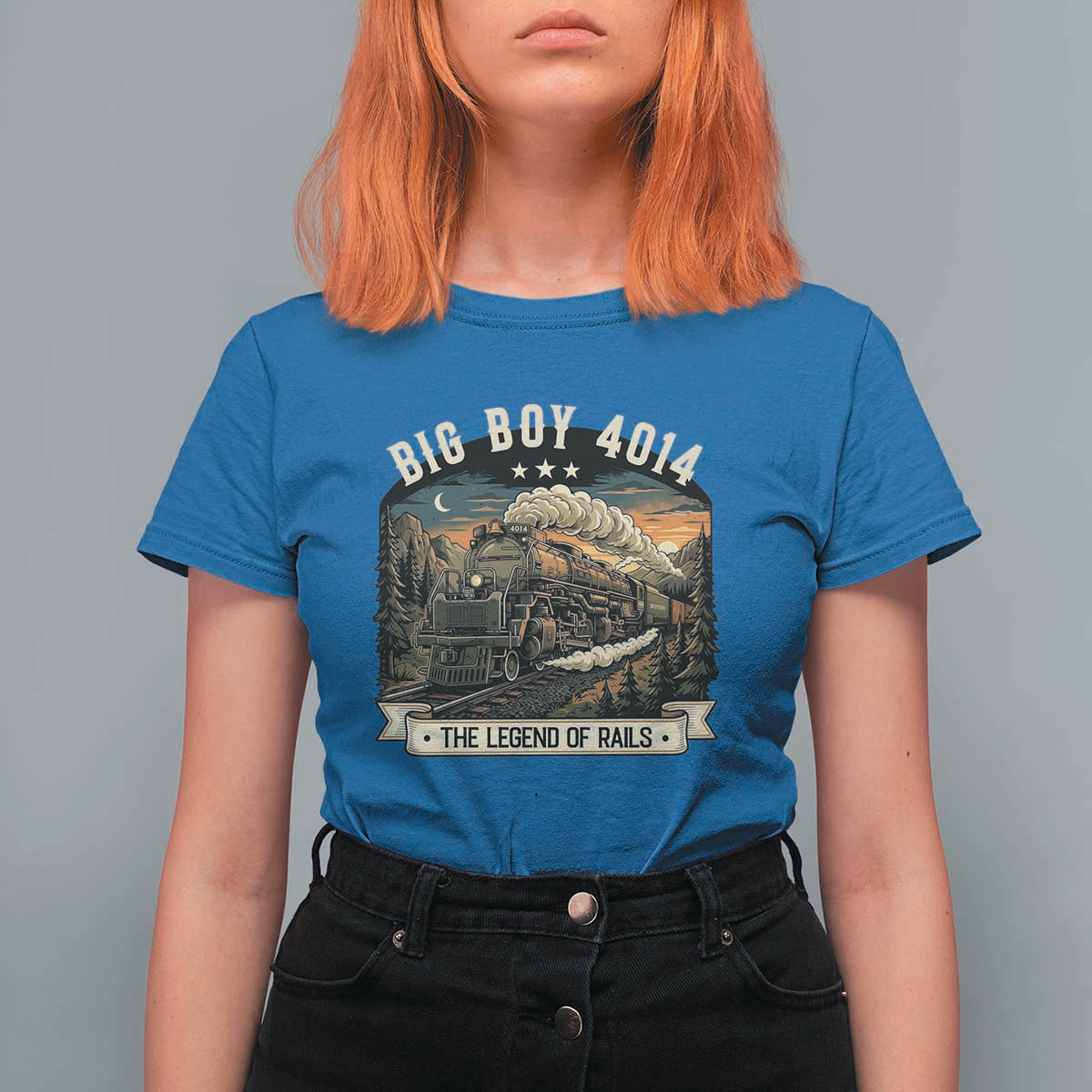 Scenic Mountain Steam Train Graphic T Shirt For Women Legend of the Rails Heritage Pride