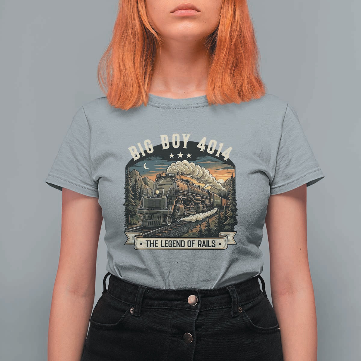 Scenic Mountain Steam Train Graphic T Shirt For Women Legend of the Rails Heritage Pride