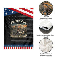 Scenic Mountain Steam Train Graphic Patriotic Garden Flag Legend of the Rails Heritage Pride