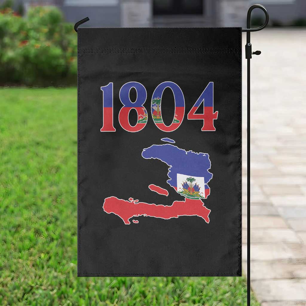 1804 Haiti Map and Flag Garden Flag Haitian Heritage Pride Graphic