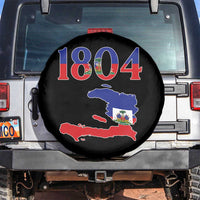 1804 Haiti Map and Flag Spare Tire Cover Haitian Heritage Pride Graphic