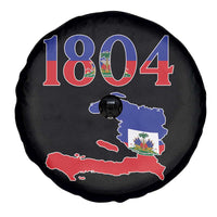 1804 Haiti Map and Flag Spare Tire Cover Haitian Heritage Pride Graphic