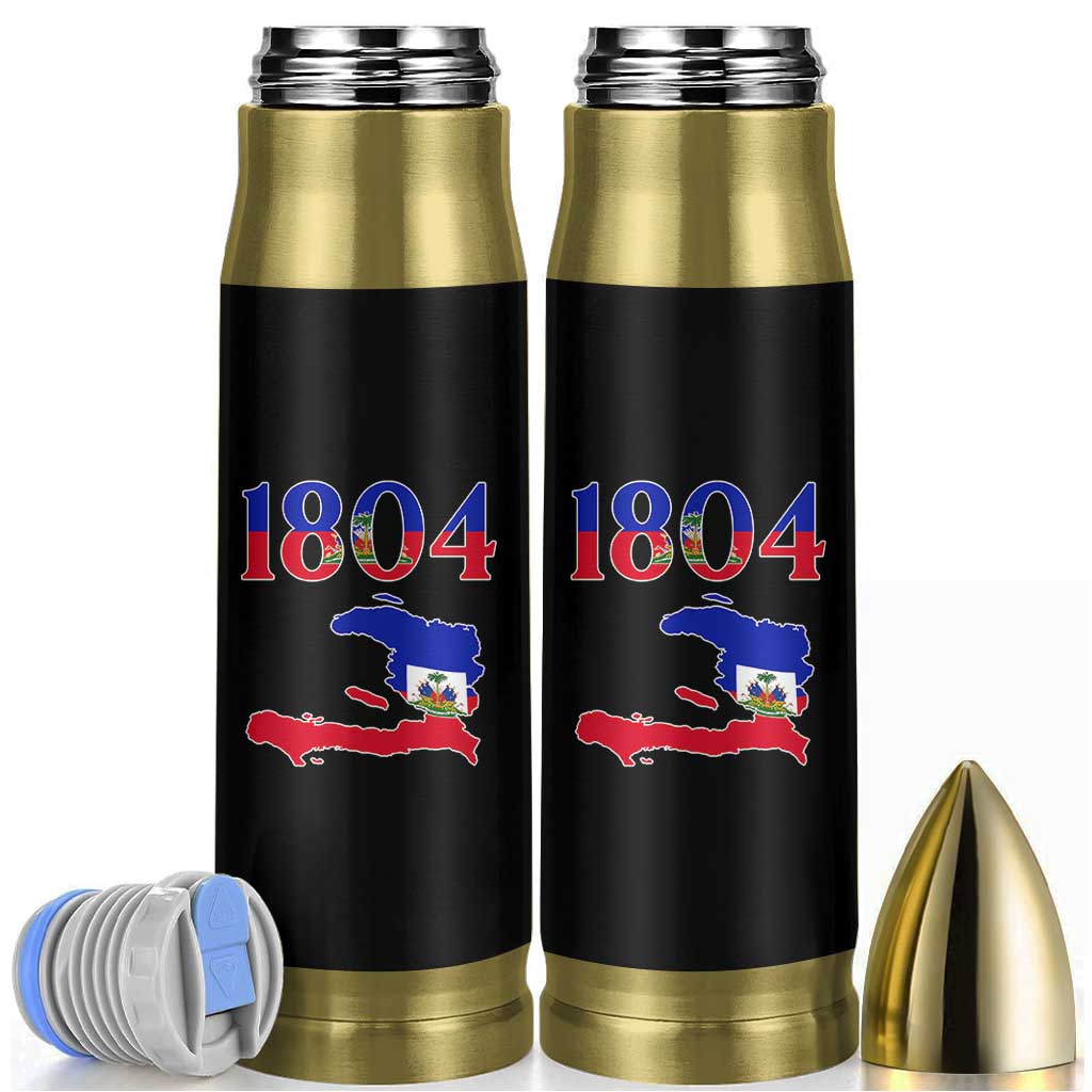 1804 Haiti Map and Flag Bullet Tumbler Haitian Heritage Pride Graphic