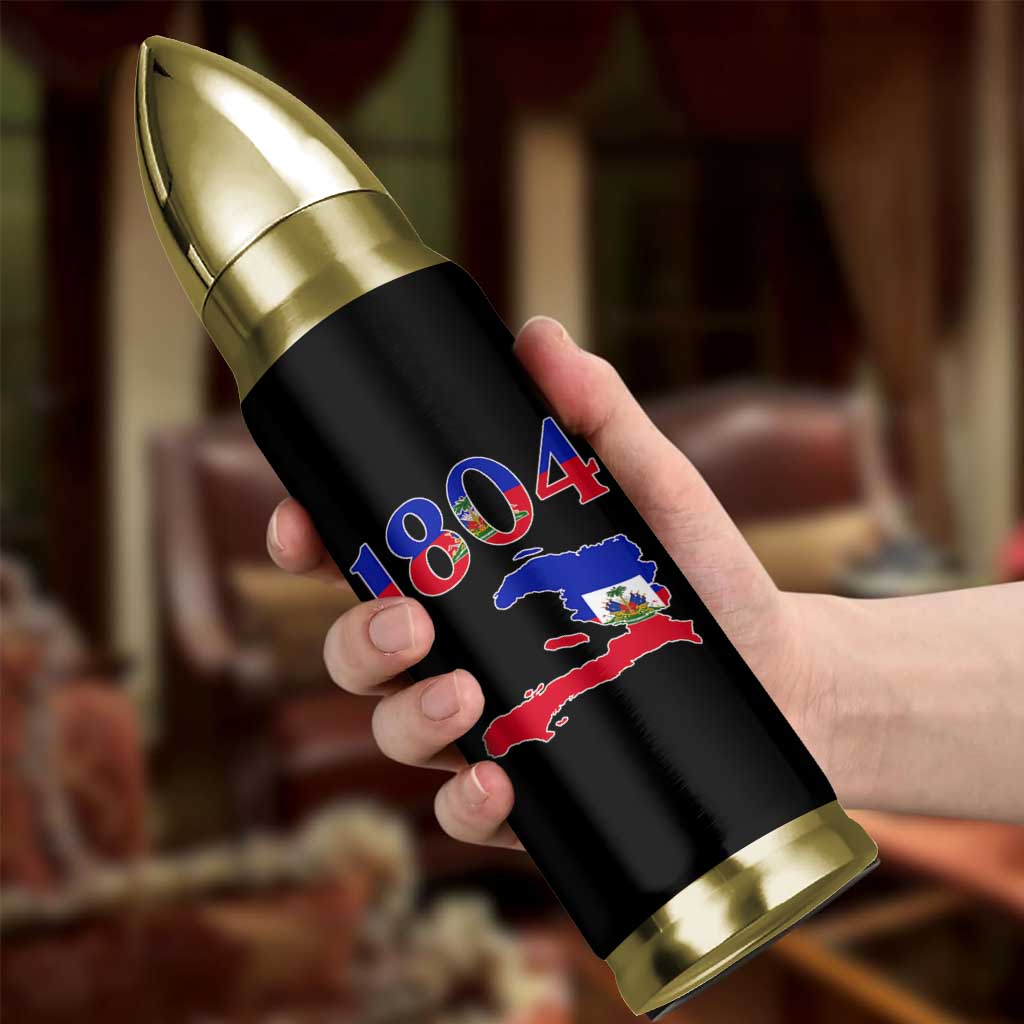 1804 Haiti Map and Flag Bullet Tumbler Haitian Heritage Pride Graphic