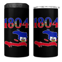1804 Haiti Map and Flag 4 in 1 Can Cooler Tumbler Haitian Heritage Pride Graphic