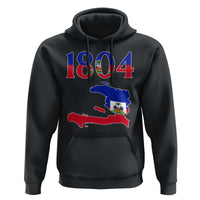 1804 Haiti Map and Flag Hoodie Haitian Heritage Pride Graphic