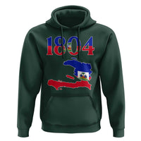 1804 Haiti Map and Flag Hoodie Haitian Heritage Pride Graphic