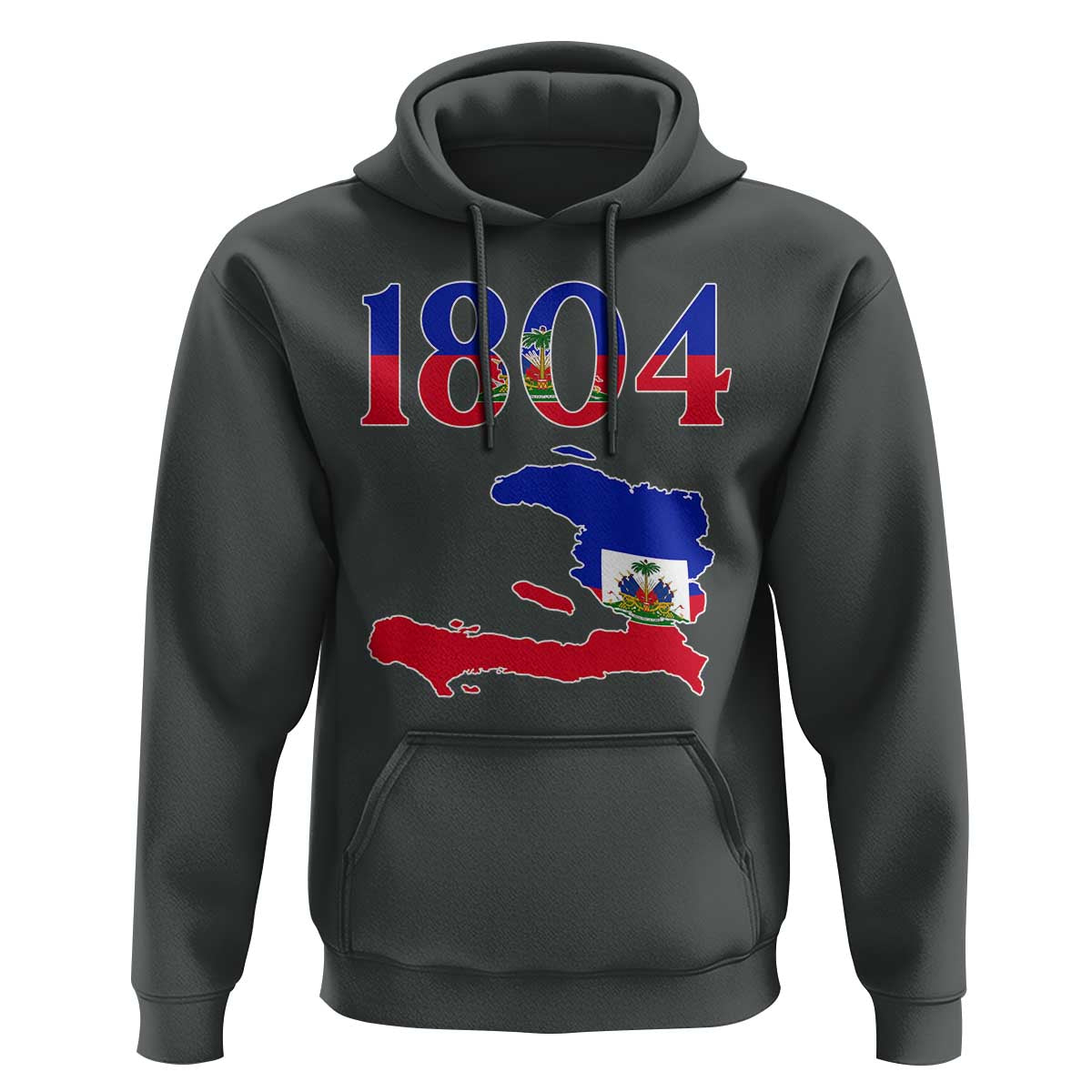 1804 Haiti Map and Flag Hoodie Haitian Heritage Pride Graphic