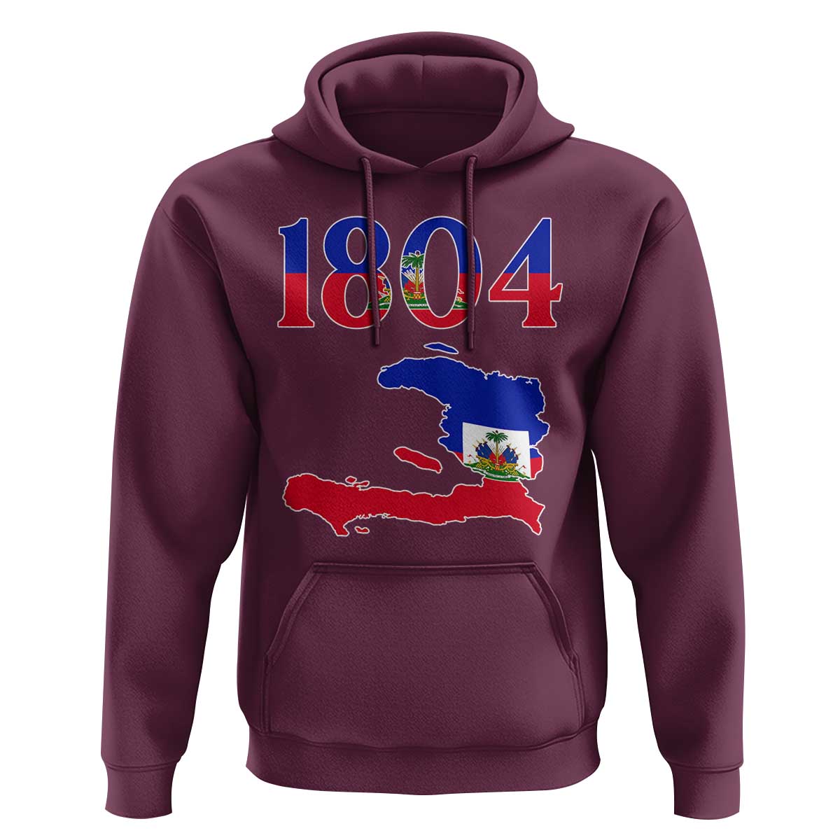 1804 Haiti Map and Flag Hoodie Haitian Heritage Pride Graphic
