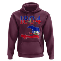 1804 Haiti Map and Flag Hoodie Haitian Heritage Pride Graphic