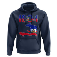 1804 Haiti Map and Flag Hoodie Haitian Heritage Pride Graphic