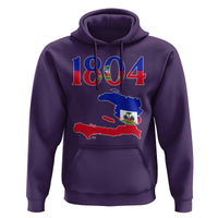 1804 Haiti Map and Flag Hoodie Haitian Heritage Pride Graphic