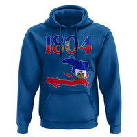 1804 Haiti Map and Flag Hoodie Haitian Heritage Pride Graphic