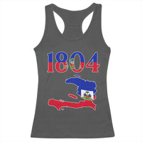 1804 Haiti Map and Flag Racerback Tank Top Haitian Heritage Pride Graphic