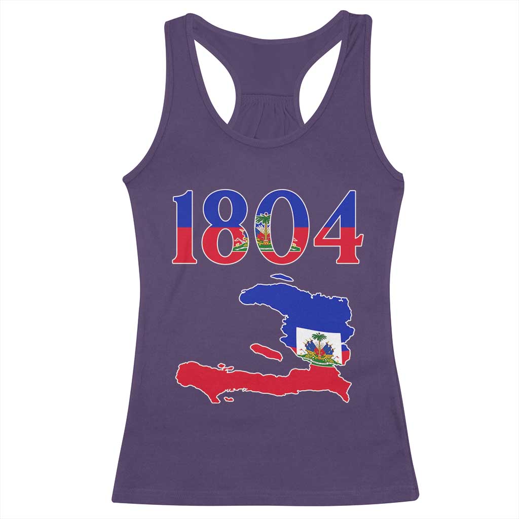 1804 Haiti Map and Flag Racerback Tank Top Haitian Heritage Pride Graphic