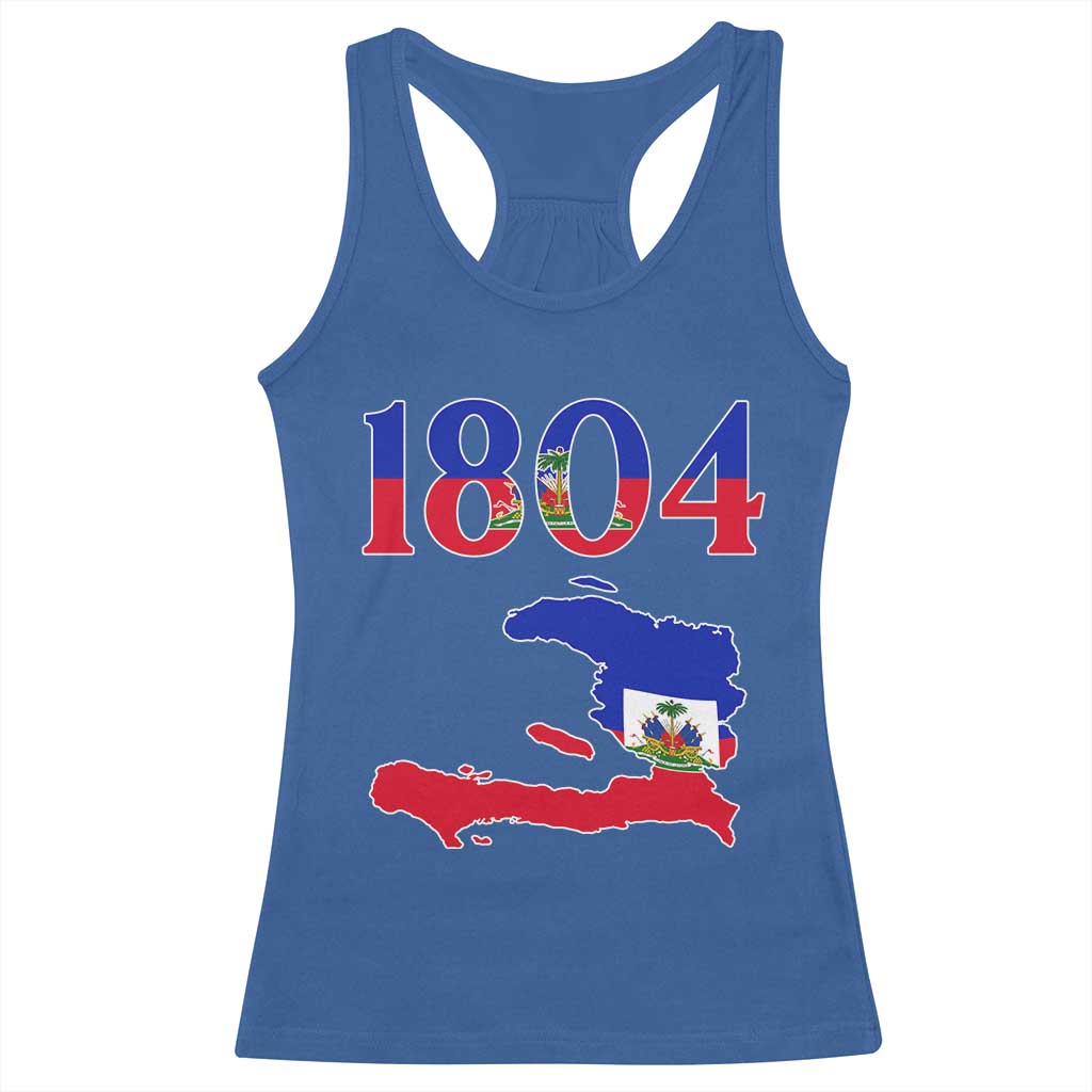 1804 Haiti Map and Flag Racerback Tank Top Haitian Heritage Pride Graphic