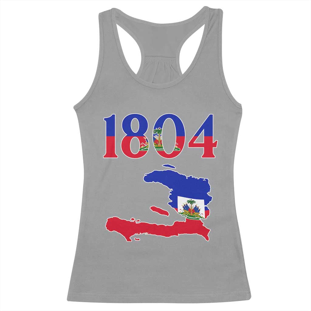 1804 Haiti Map and Flag Racerback Tank Top Haitian Heritage Pride Graphic
