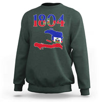 1804 Haiti Map and Flag Sweatshirt Haitian Heritage Pride Graphic