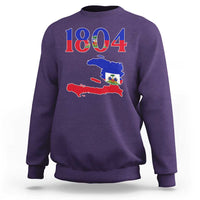 1804 Haiti Map and Flag Sweatshirt Haitian Heritage Pride Graphic