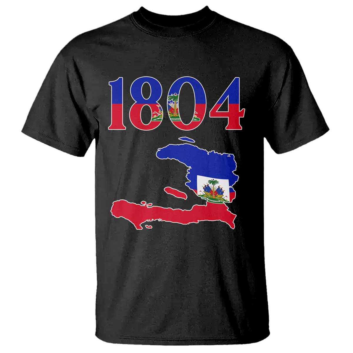 1804 Haiti Map and Flag T Shirt Haitian Heritage Pride Graphic