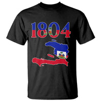 1804 Haiti Map and Flag T Shirt Haitian Heritage Pride Graphic