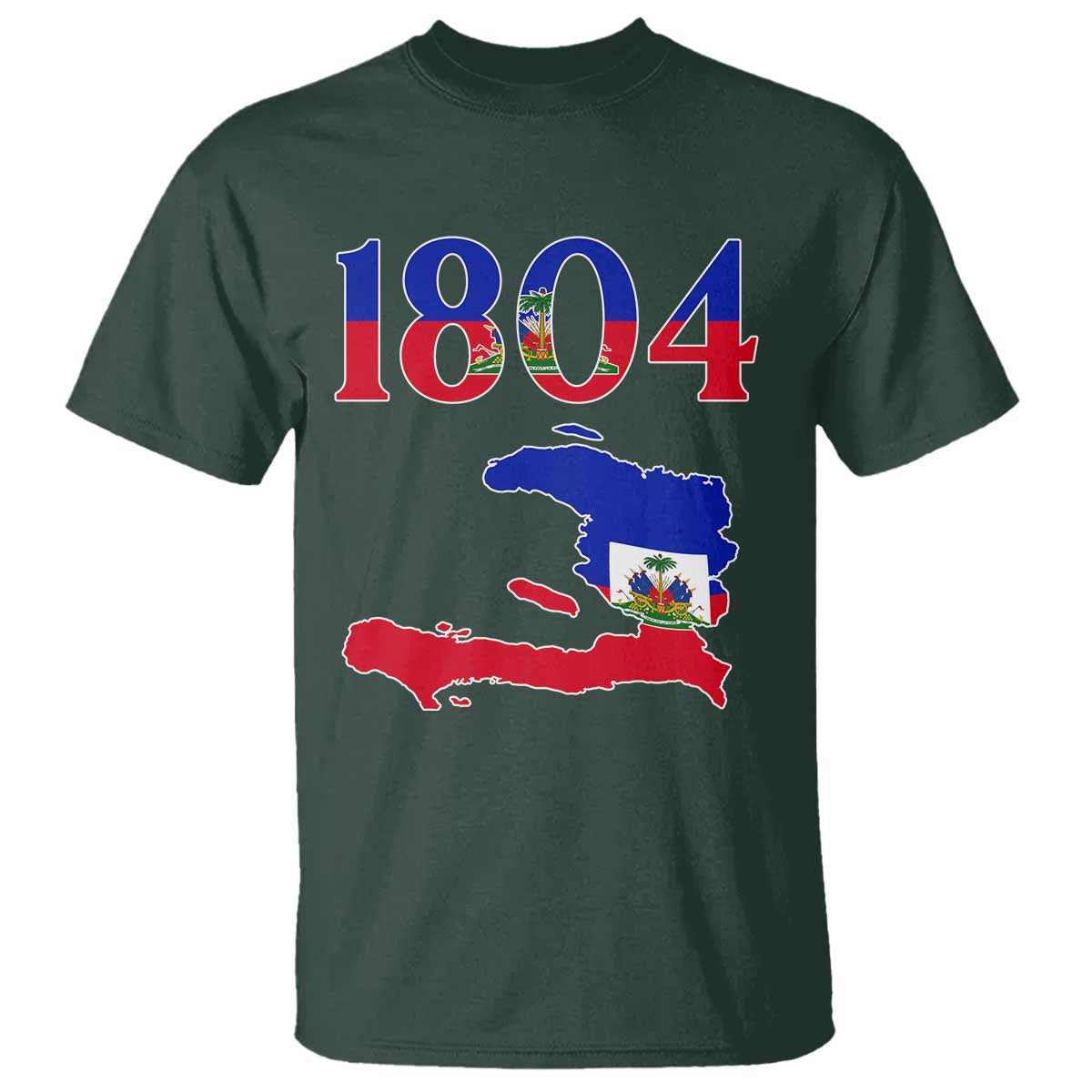 1804 Haiti Map and Flag T Shirt Haitian Heritage Pride Graphic