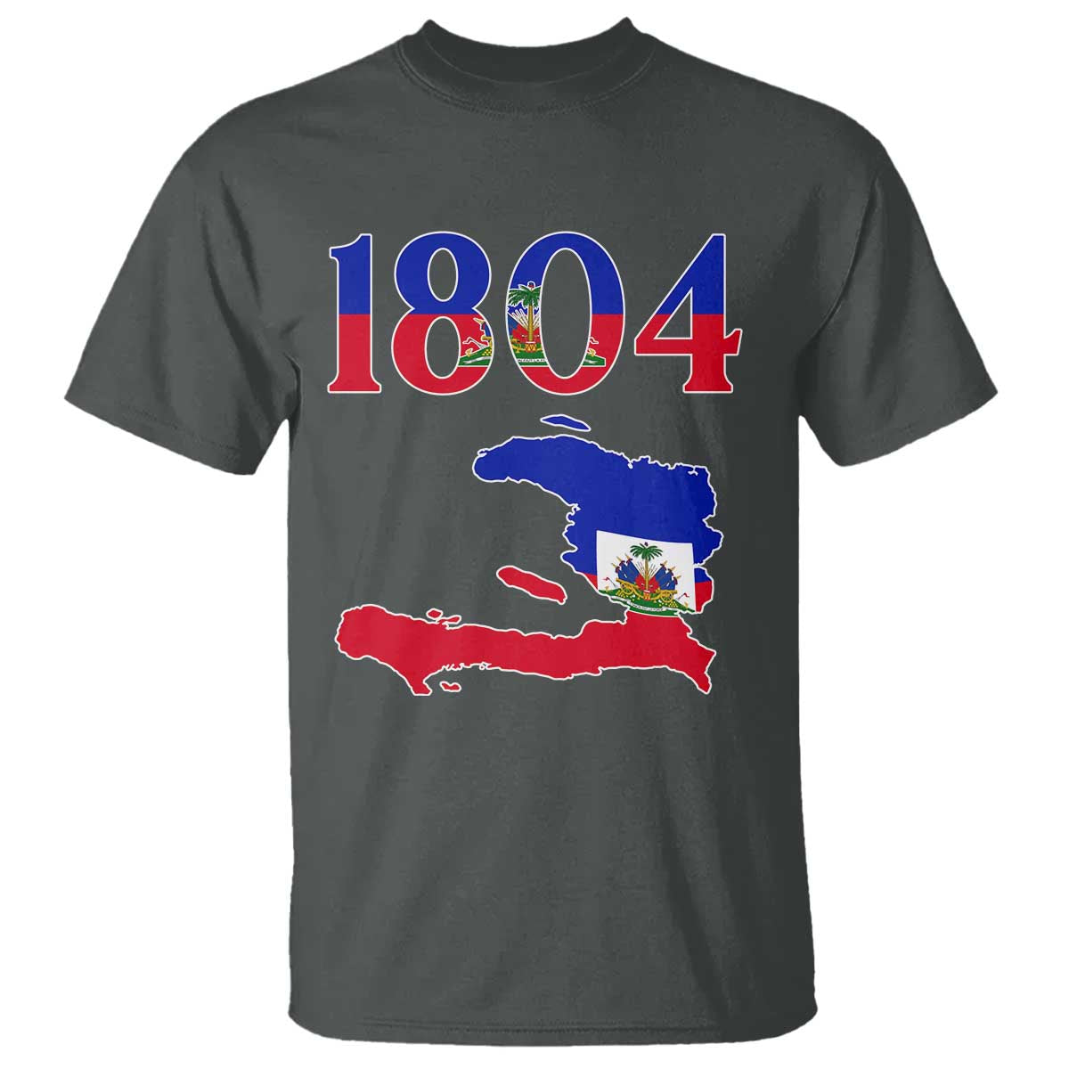 1804 Haiti Map and Flag T Shirt Haitian Heritage Pride Graphic
