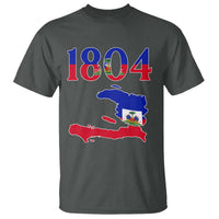 1804 Haiti Map and Flag T Shirt Haitian Heritage Pride Graphic