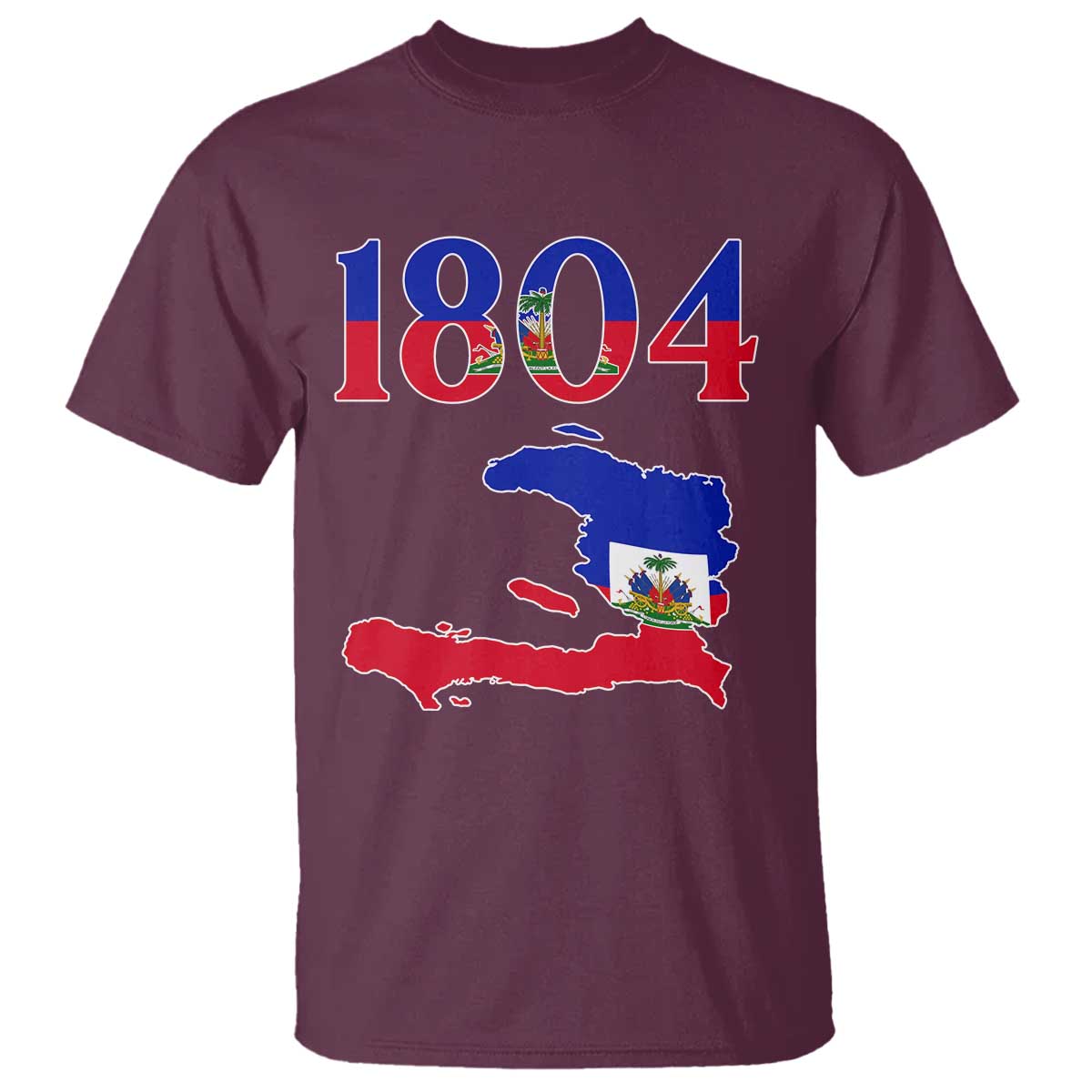 1804 Haiti Map and Flag T Shirt Haitian Heritage Pride Graphic