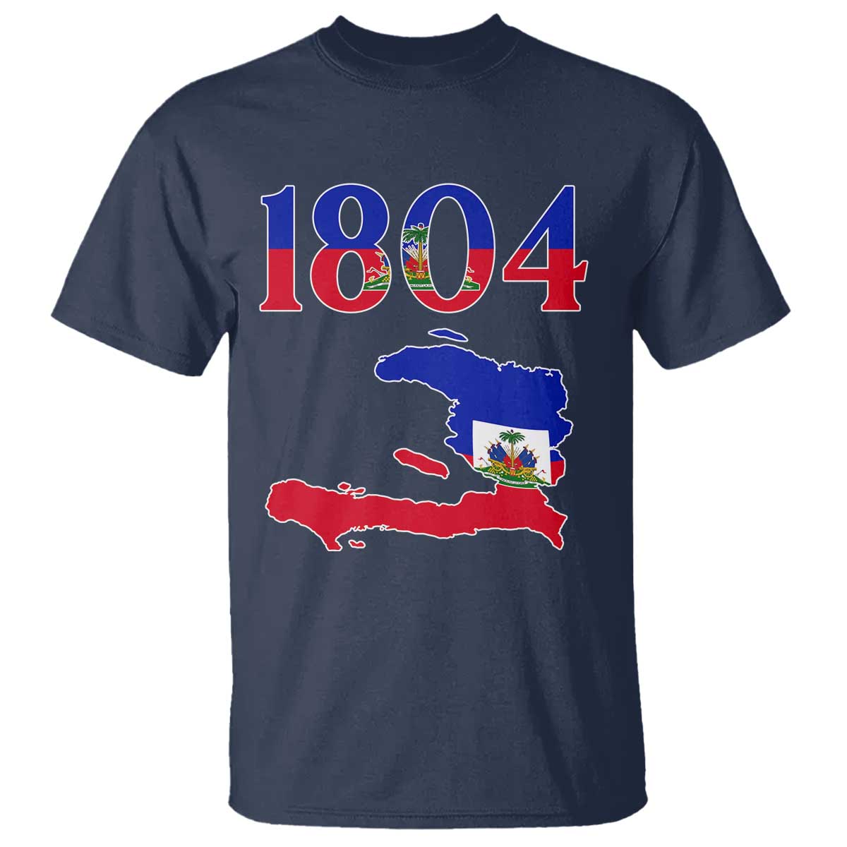 1804 Haiti Map and Flag T Shirt Haitian Heritage Pride Graphic