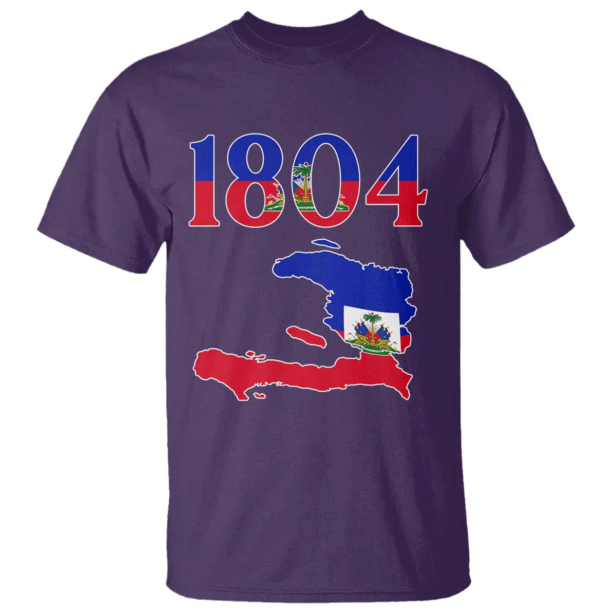 1804 Haiti Map and Flag T Shirt Haitian Heritage Pride Graphic