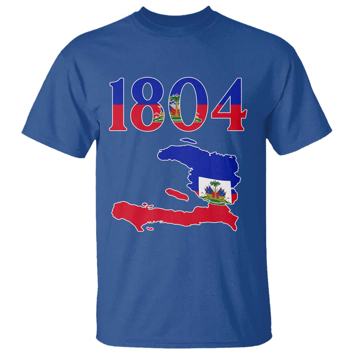 1804 Haiti Map and Flag T Shirt Haitian Heritage Pride Graphic