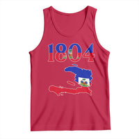 1804 Haiti Map and Flag Tank Top Haitian Heritage Pride Graphic