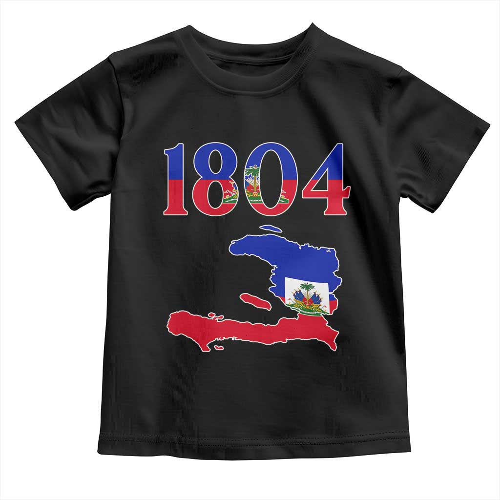 1804 Haiti Map and Flag Toddler T Shirt Haitian Heritage Pride Graphic