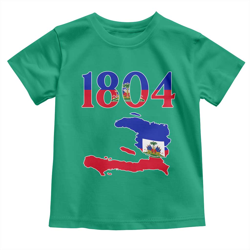 1804 Haiti Map and Flag Toddler T Shirt Haitian Heritage Pride Graphic
