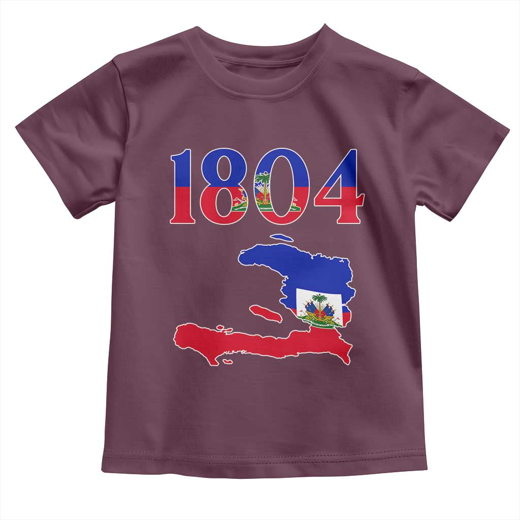1804 Haiti Map and Flag Toddler T Shirt Haitian Heritage Pride Graphic