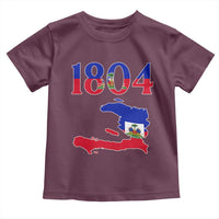 1804 Haiti Map and Flag Toddler T Shirt Haitian Heritage Pride Graphic