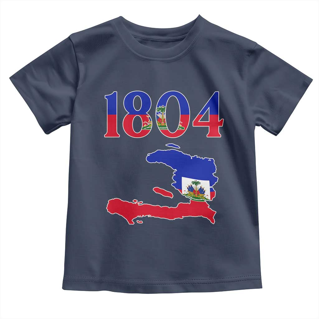 1804 Haiti Map and Flag Toddler T Shirt Haitian Heritage Pride Graphic