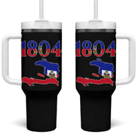 1804 Haiti Map and Flag Tumbler With Handle Haitian Heritage Pride Graphic