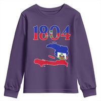 1804 Haiti Map and Flag Youth Sweatshirt Haitian Heritage Pride Graphic