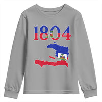 1804 Haiti Map and Flag Youth Sweatshirt Haitian Heritage Pride Graphic