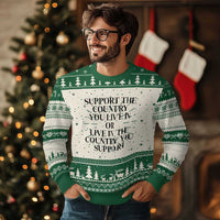 Support The Country You Live In Or Live In The Country You Support Ugly Christmas Sweater Patriotic Pride Black - Wonder Print Shop