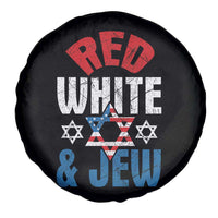 Red White and Jew Spare Tire Cover Funny Jewish Patriotic 4th of July Star Of David - Wonder Print Shop