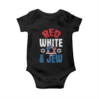Red White and Jew Baby Onesie Funny Jewish Patriotic 4th of July Star Of David - Wonder Print Shop