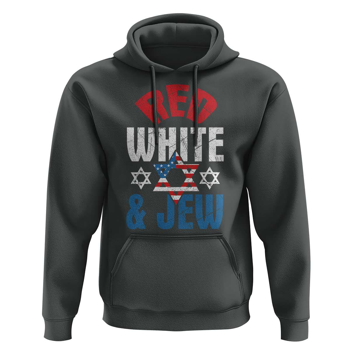 Red White and Jew Hoodie Funny Jewish Patriotic 4th of July Star Of David - Wonder Print Shop